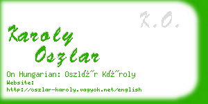 karoly oszlar business card